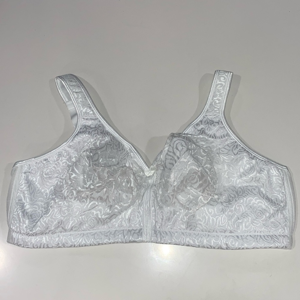 Breezies Seamless Wirefree Support White‎ Floral Lace Bra 44DDD NWOT